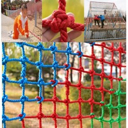 Color Rope Net Child Climbing Training Rope Net Indoor and Outdoor Climbing Net High Altitude Anti-Fall Net Restaurant Ceiling Decoration Net Truck Freight Trailer Network