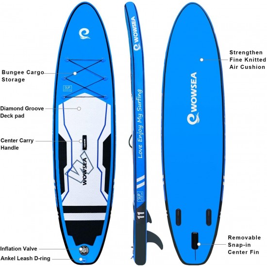 WOWSEA Cruise Inflatable Stand Up Paddle Board | 11' Long x 32